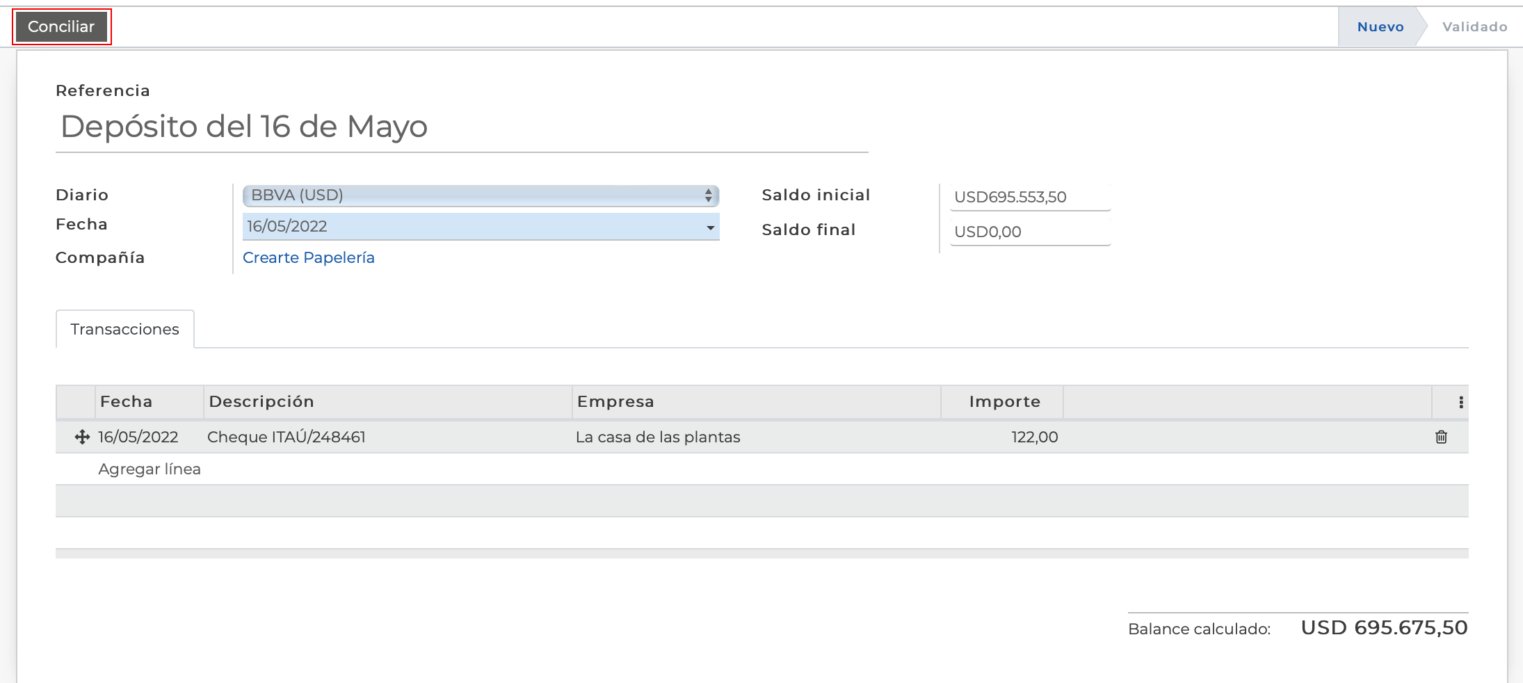 Imagen 4: Crear conciliación Imagen 4: Crear conciliación