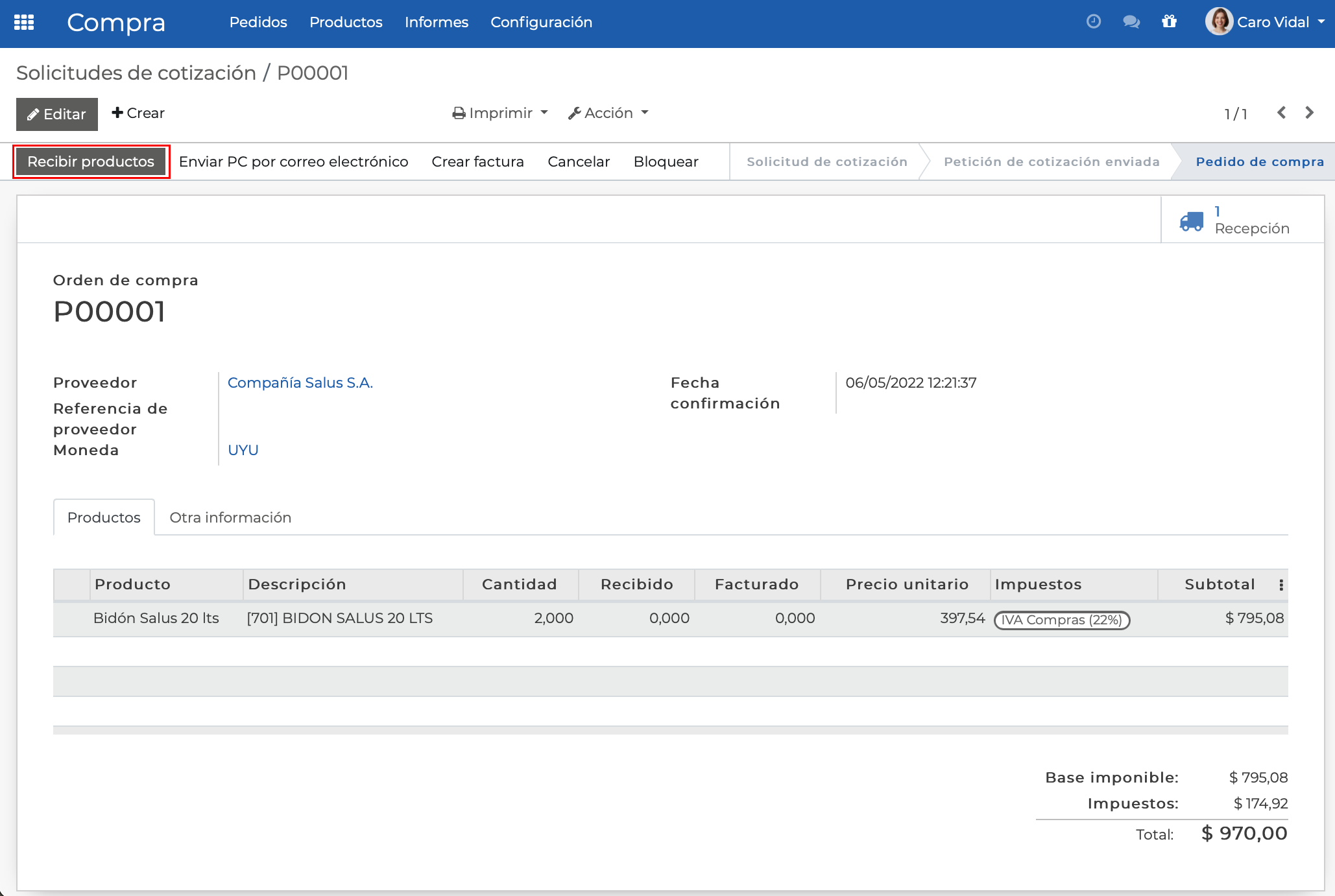 Imagen 2: Recibir productos