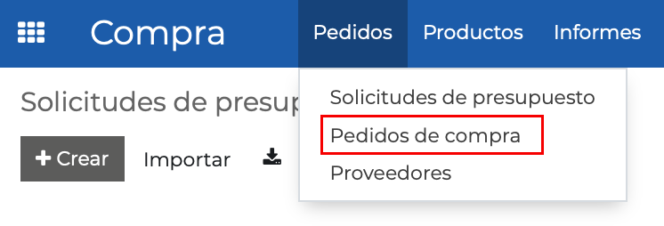 Imagen 2: Pedidos de compra